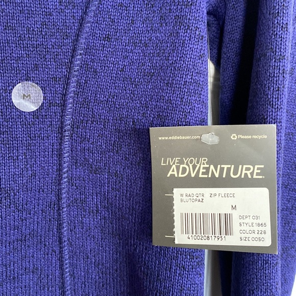 Eddie Bauer 1/4 Zip fleece Jacket with contrasting collar. Women’s Size M - Picture 2 of 6